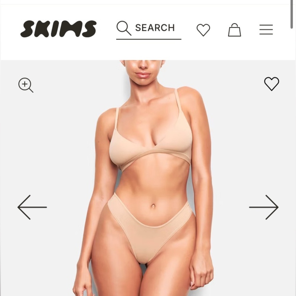 SKIMS Fits Everybody Triangle Bralette - Size S - Clay